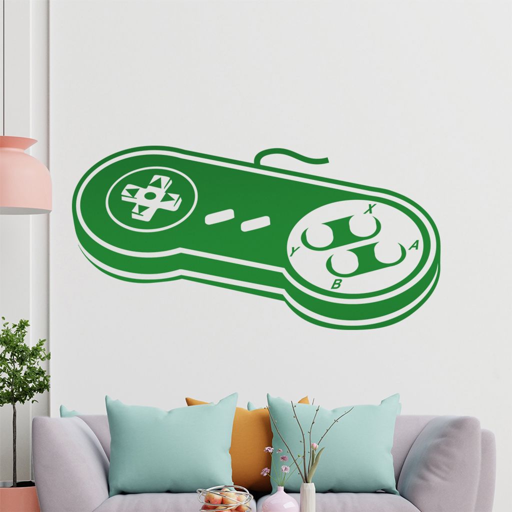 KIWISTAR Retro Controller - Oldschool Gamepad SNES Wandtattoo in 6 Größen - Wandaufkleber Wall Sticker - Dekoration, Küche, Wohnzimmer, Schlafzi...