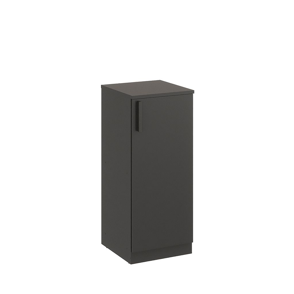 KOMTO Beistellschrank Schmal Antrazit - Midischrank, Badezimmerschrank Klein, Schmaler Schrank mit Tür | CABI 35 x 84 x 37 cm (BxHxT)