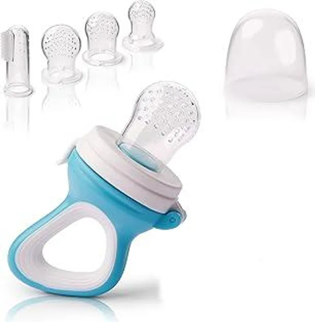 Kit Svezzamento Sicuro: Succhiatore Frutta + 3 Tettarelle Silicone