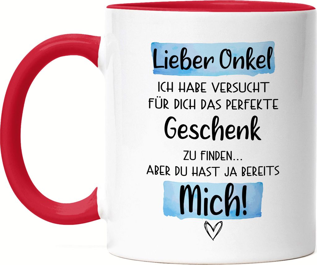 Onkel Geschenk Tasse Rot Lustige Geschenkidee Für Den Besten Onkel Nichte Neffe