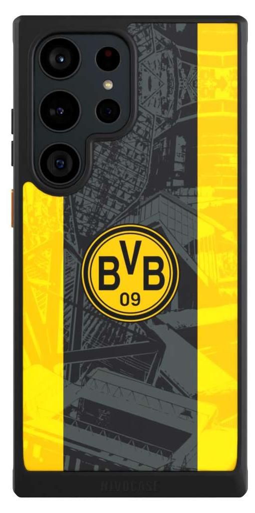 NIVOCASE Hülle für Samsung Galaxy S23 Ultra Handyhülle NIVOcore Case Schwarz BVB Borussia Dortmund Stadion