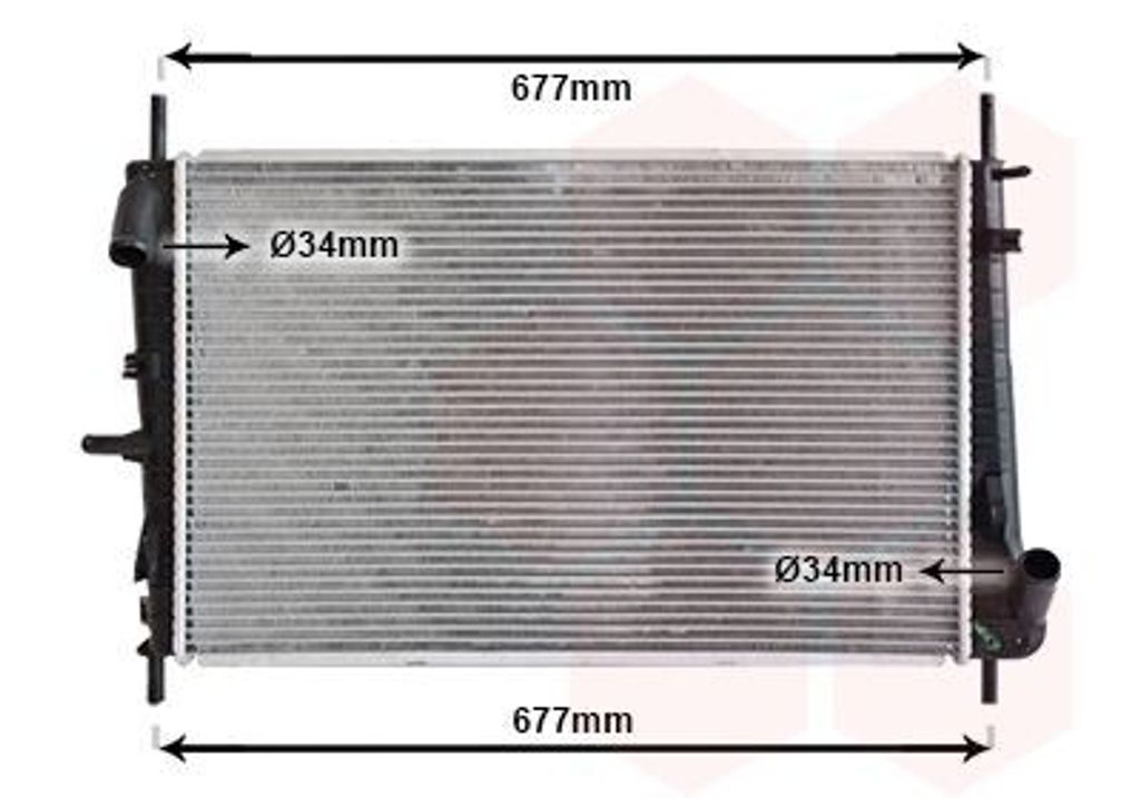 VAN WEZEL 18002338 Kühler Wasserkühler Motorkühler für FORD MONDEO III Kombi (BWY) MONDEO III (B5Y) MONDEO III Stufenheck (B4Y)