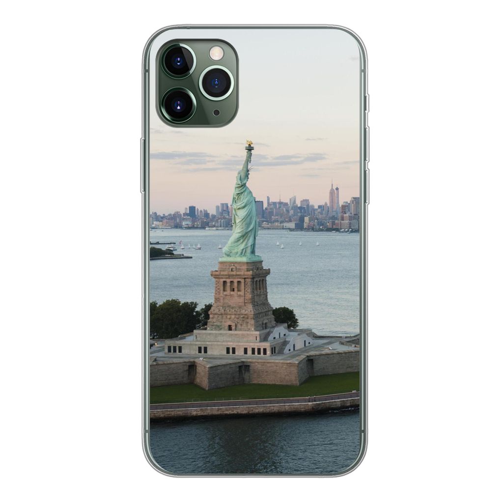 MuchoWow Handyhülle Schutzhülle Hülle für iPhone 11 Pro Max New York - Freiheitsstatue - Amerika Silikon Softcase Handy Hülle - Schutz