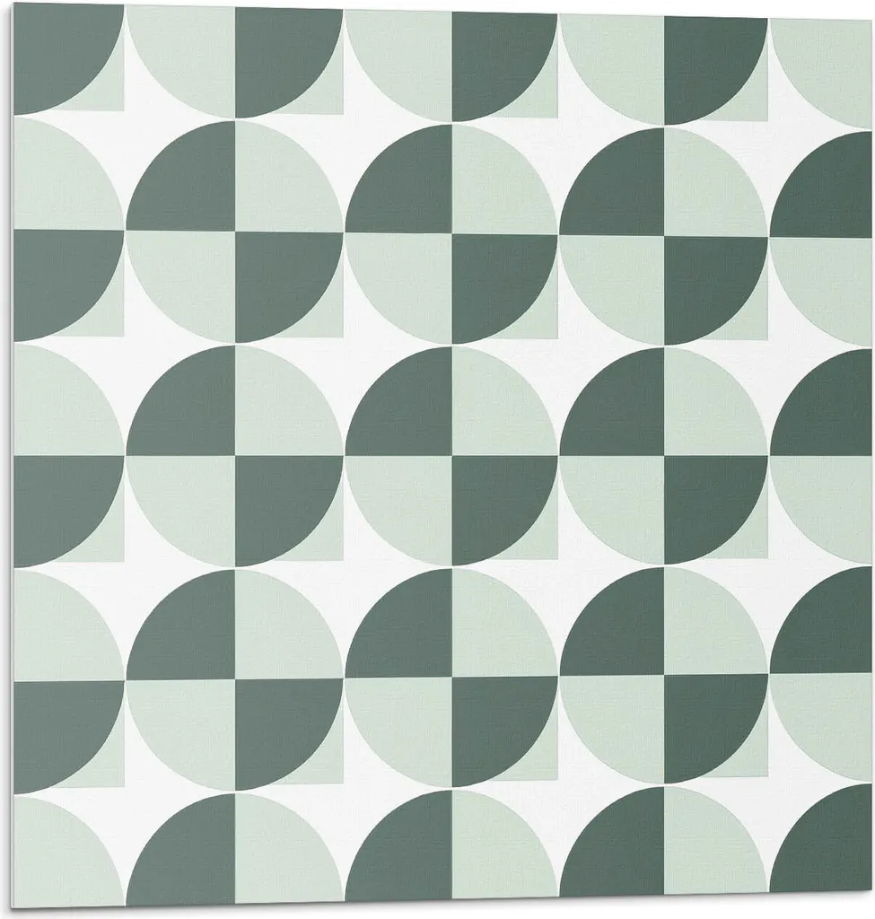 Geometria di cerchi e quadrati - Piastrelle autoadesive - Rivestimento - Pannello murale - Piastrelle in PVC - Piastrelle in vinile - Piastrelle in PCV - Autoadesivo - Decorazione murale - 9 pezzi 30 x 30 cm