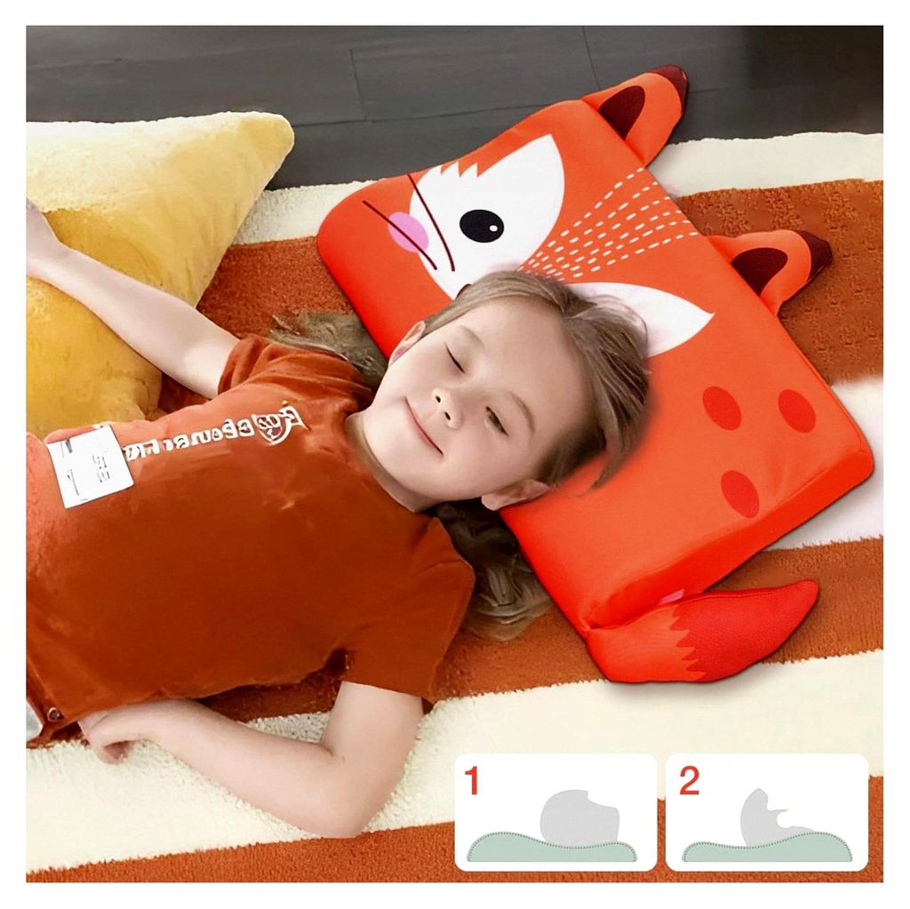 Kopfkissen für Kleinkinder - Ergonomisches Kissen mit Tierdesign für Sofa, Reisen und Kinderbett