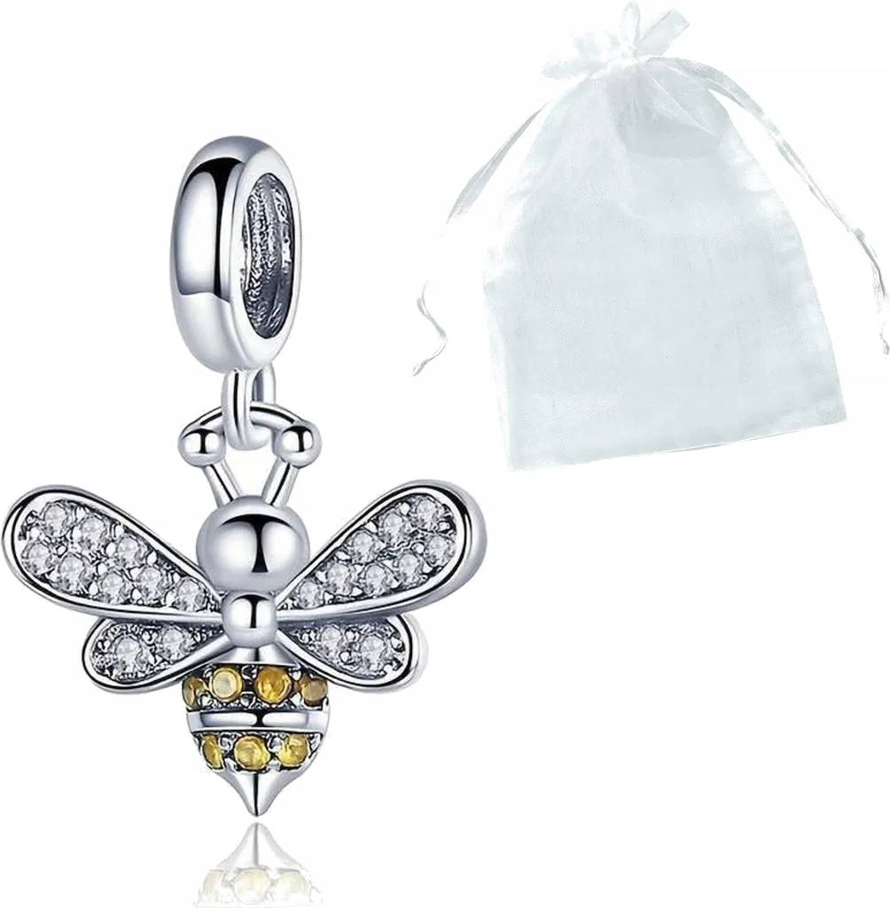 Charm abeille mignon avec zircons - Pendentif reine des abeilles brillant