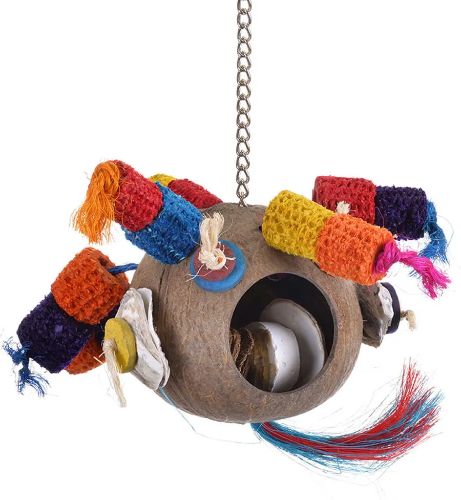 Gioco Ecologico per Pappagalli | Cocco, Legno e Mais | 100% Bio