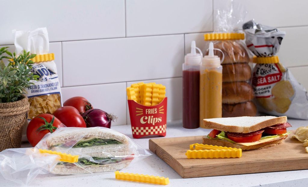 Peleg Design - Pommes Frites-Clips | 12 leckere Pommes-Frites-Beutel-Clips zum Verschließen von geöffneten Lebensmittelverpackungen