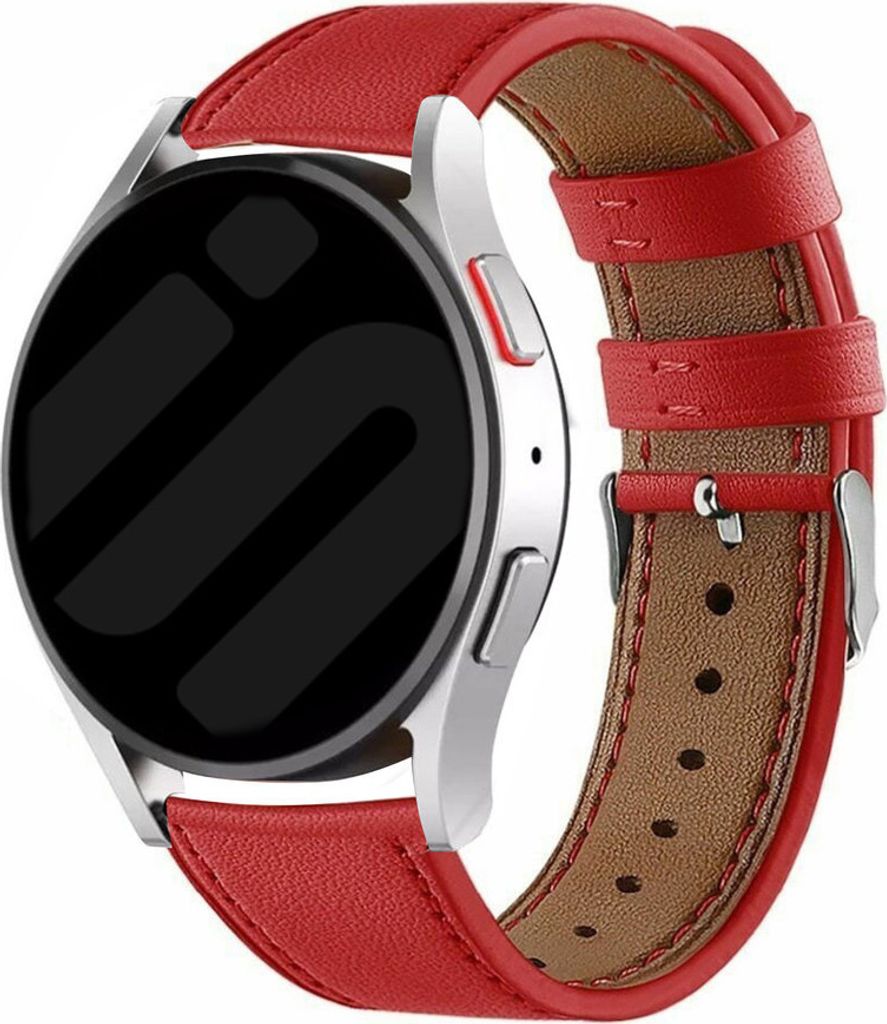 Strap-it Samsung Galaxy Watch 6 Classic 47mm Modernes Leder Armband (Rot)