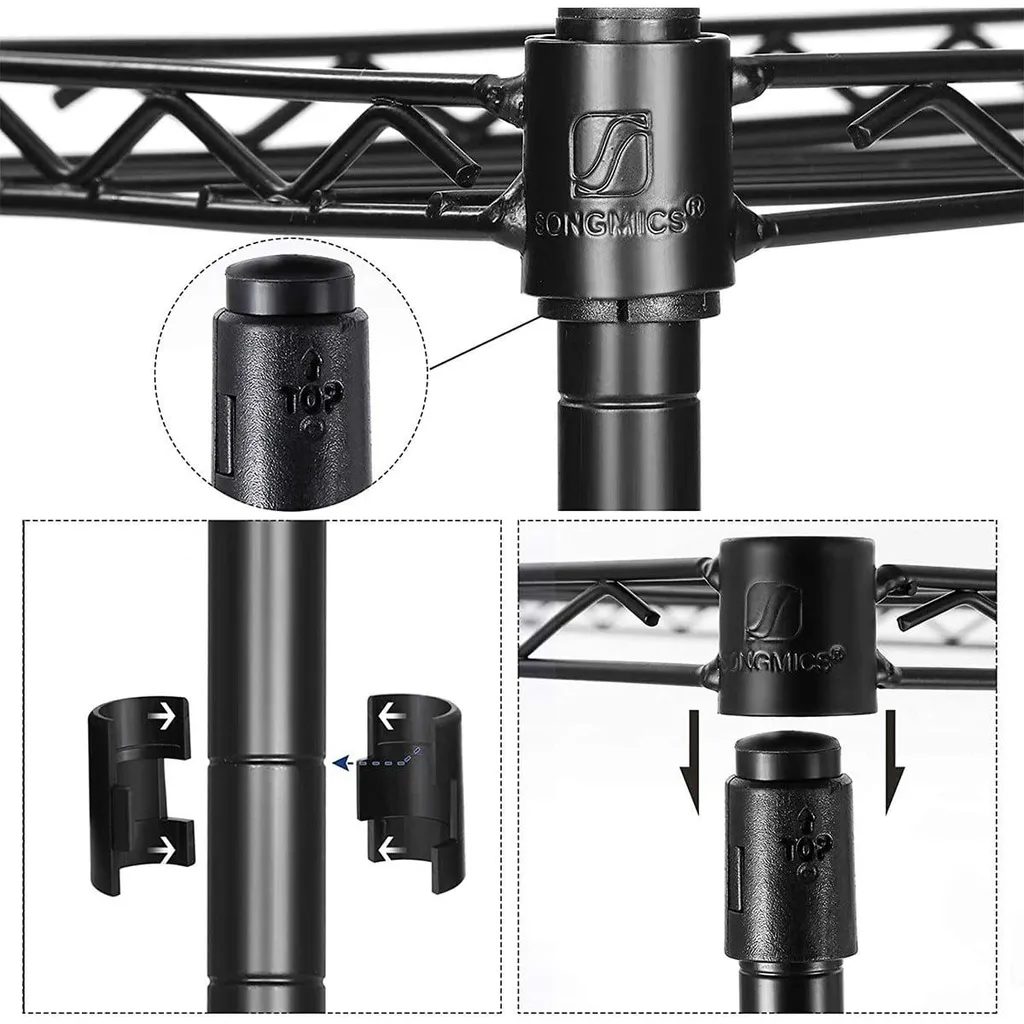 Étagère Métal Noir : Solution Rangement Vertical pour Désencombrer L30cm - 5