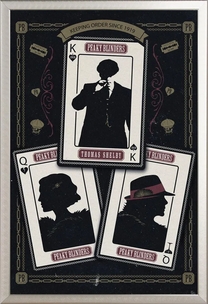 Poster Peaky Blinders sous cadre aluminium Shinsuke et vitre acrylique 61cm