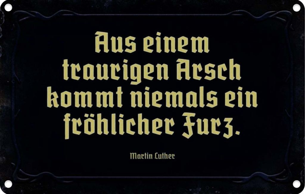 vianmo Blechschild 12x18 cm aus einem traurigen Arsch kommt Produktbild 