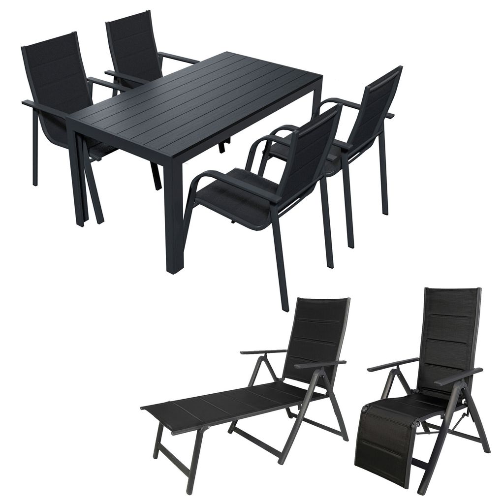 Alu Gartensitzgruppe Gartenmöbel Set Sitzgruppe Essgruppe Gartenset 7-teilig