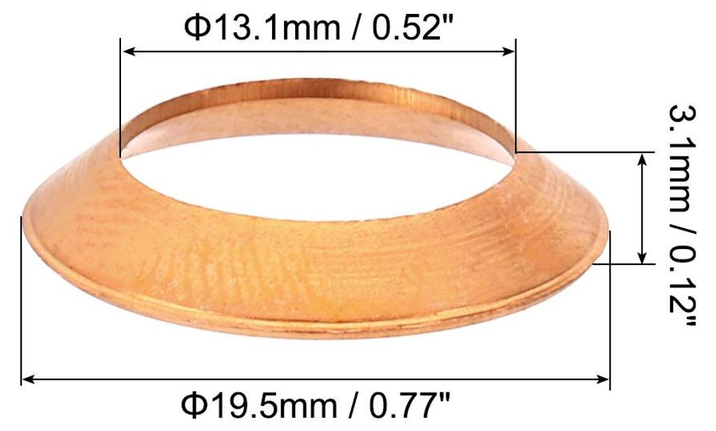 Flanschdichtung, 10 Stš¹ck Passend fš¹r 5/8" Rohrgr??e 45 Grad Kupferflanschrohrarmaturen fš¹r Klimaanlagen- und K?lteanlagenzubeh?r