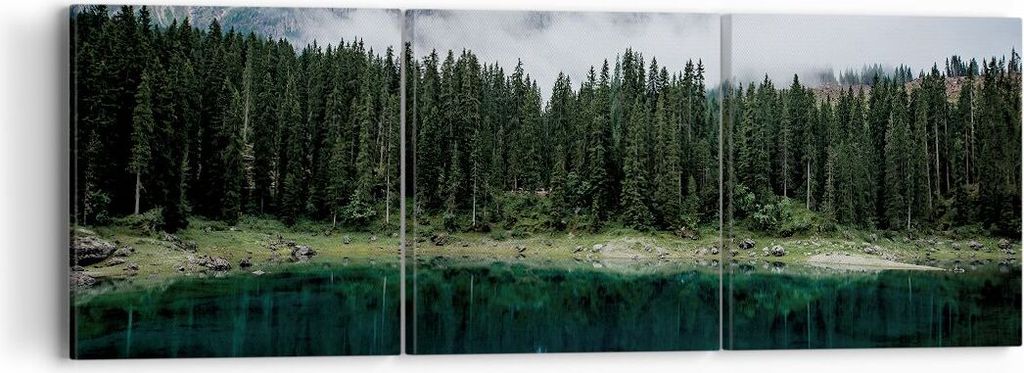 Bild auf Leinwand - Leinwandbild - 3 Teile - Landschaft Berge Wolken - 90x30cm - Wand Bild - Wanddeko - Wandbilder - Leinwanddruck - Bilder - Wandd...