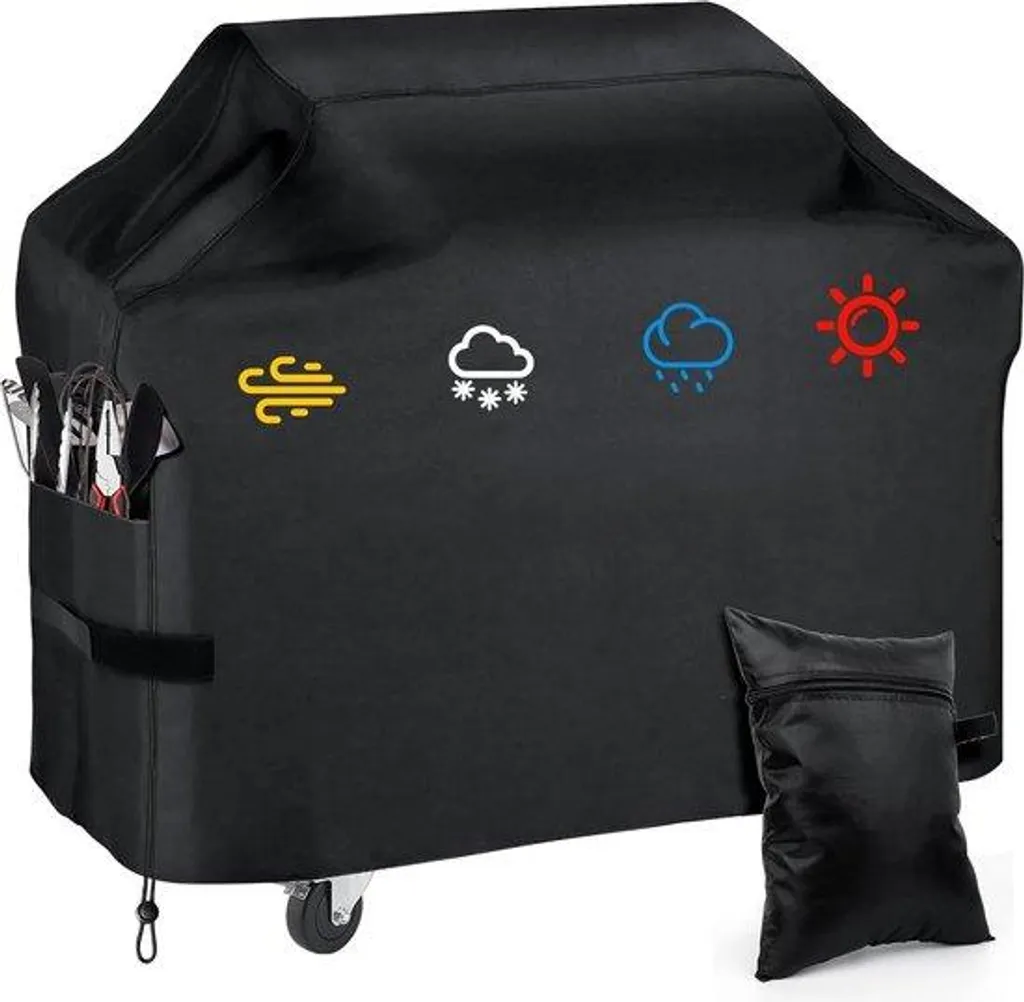Housse de protection pour barbecue extérieur 145cm résistante au vent