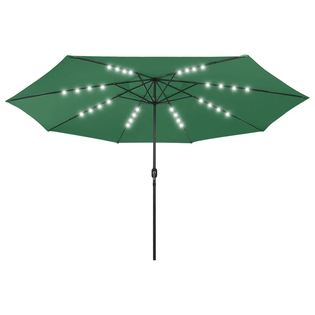 Ombrellone LED 400 cm Verde vidaXL: Grande Ombra per il Tuo Giardino