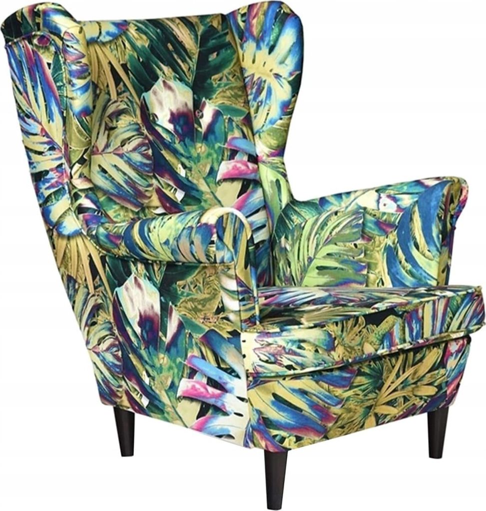 Family Meble Ohrensessel Print Relaxsessel Skandinavisch Bequemer Sessel Loungesessel Fernsehsessel Für Wohnzimmer Schlafzimmer Büro (M 120)