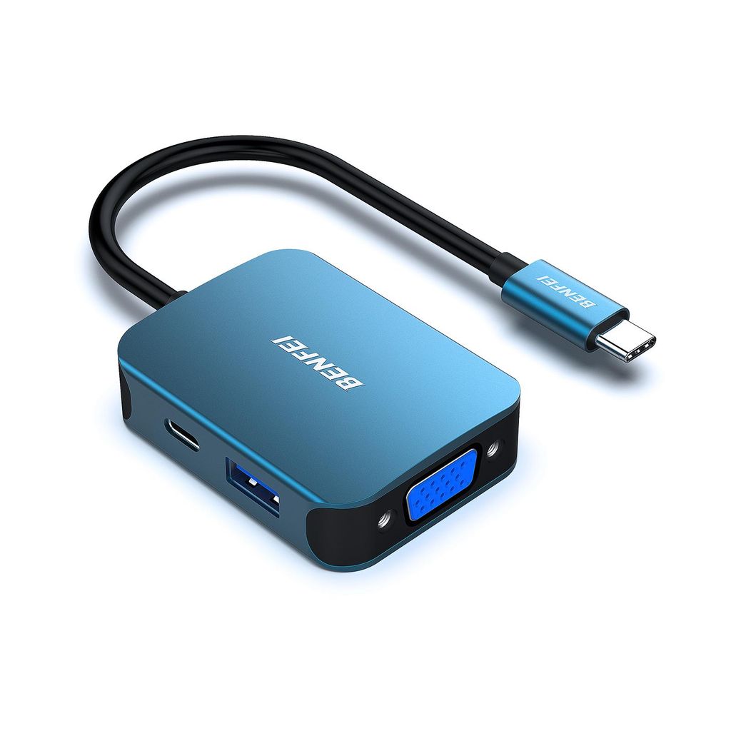 BENFEI Hubs USB C Hub 4in1 Adapter mit HDMI VGA USB PD
