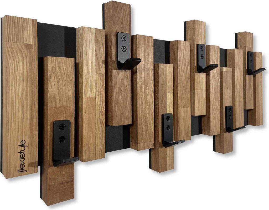 Kleiderhaken wand Wandgarderobe Garderobe Holz Eiche design Produktbild 