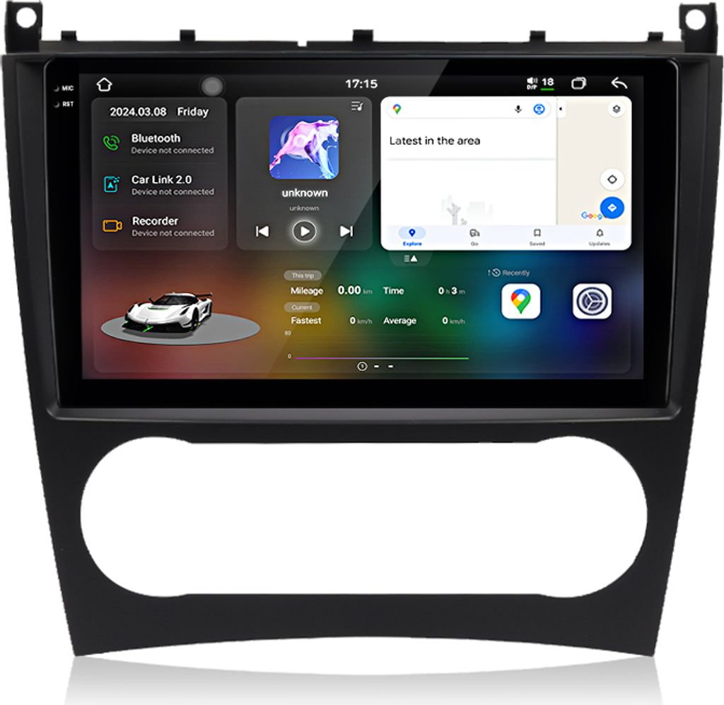radio samochodowe 8+256G Android13 do Mercedes Benz C Class Zdjęcie produktu 