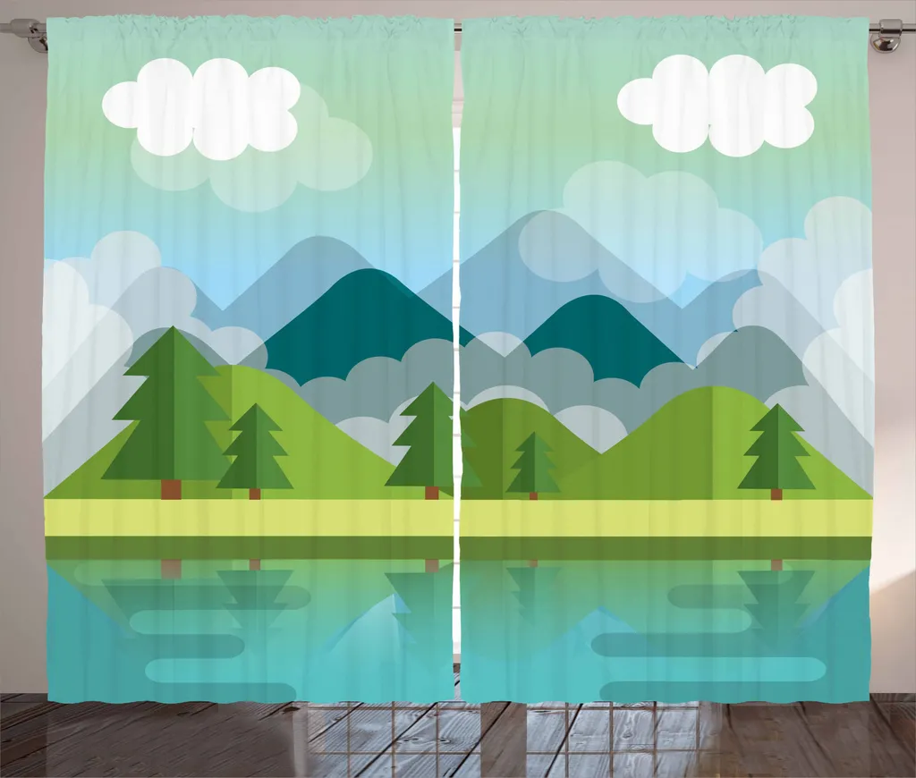 Tenda Camera da Letto ABAKUHAUS 280x245 cm Multicolore Paesaggio