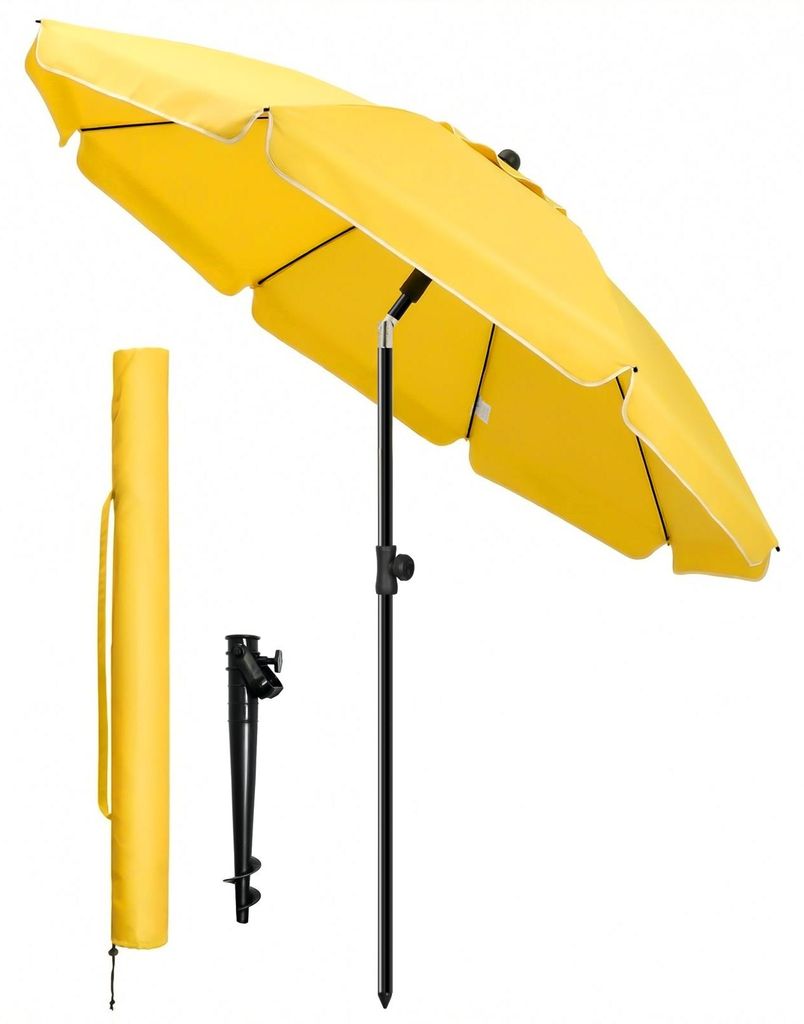 VOUNOT® Sonnenschirm Strandschirm 200cm mit Tragetasche und Produktbild 