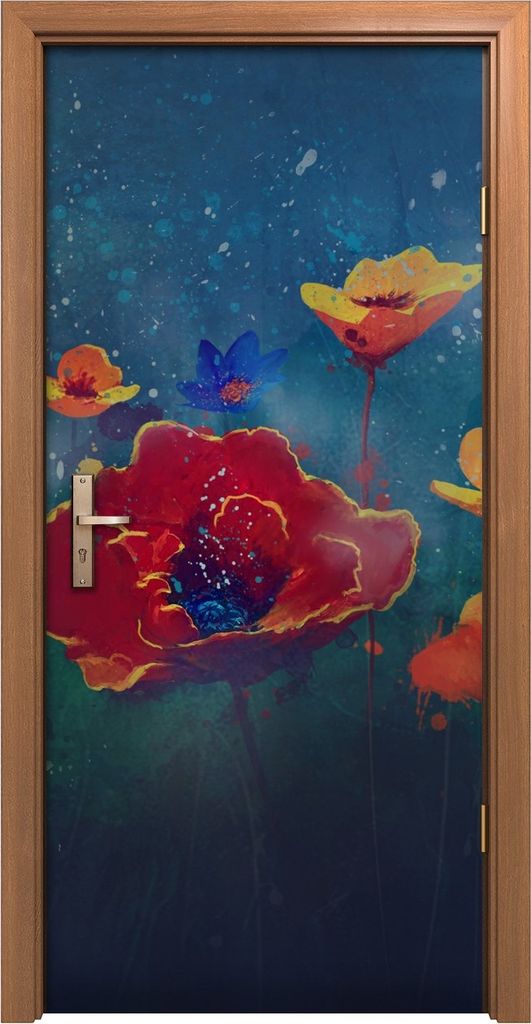 Türposter 90x200 cm Türaufkleber Türtapete Türfolie Klebefolie Pflanzen Blumen farbenfrohes Blumen