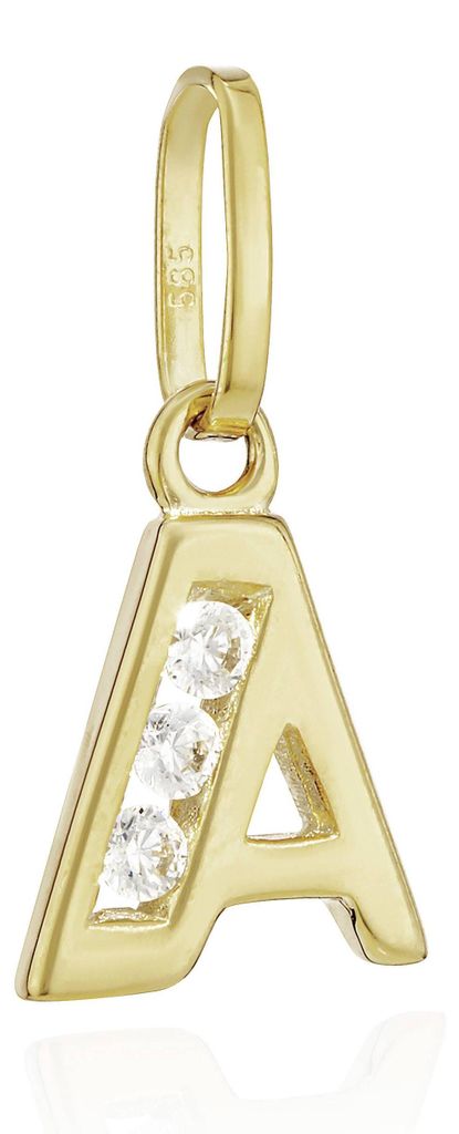 Buchstabe A Ketteanhänger klein 585 Gelb Gold 14Kt 10x7mm Produktbild 