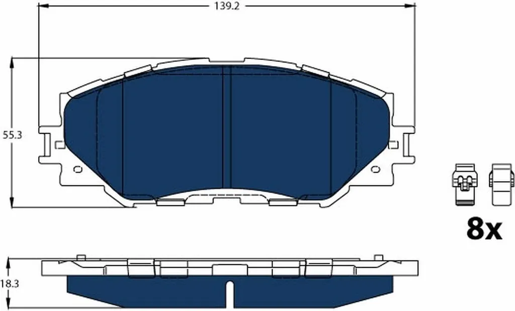 Plaquettes de frein TRW GDB3425BTE avec technologie anti-bruit Blue