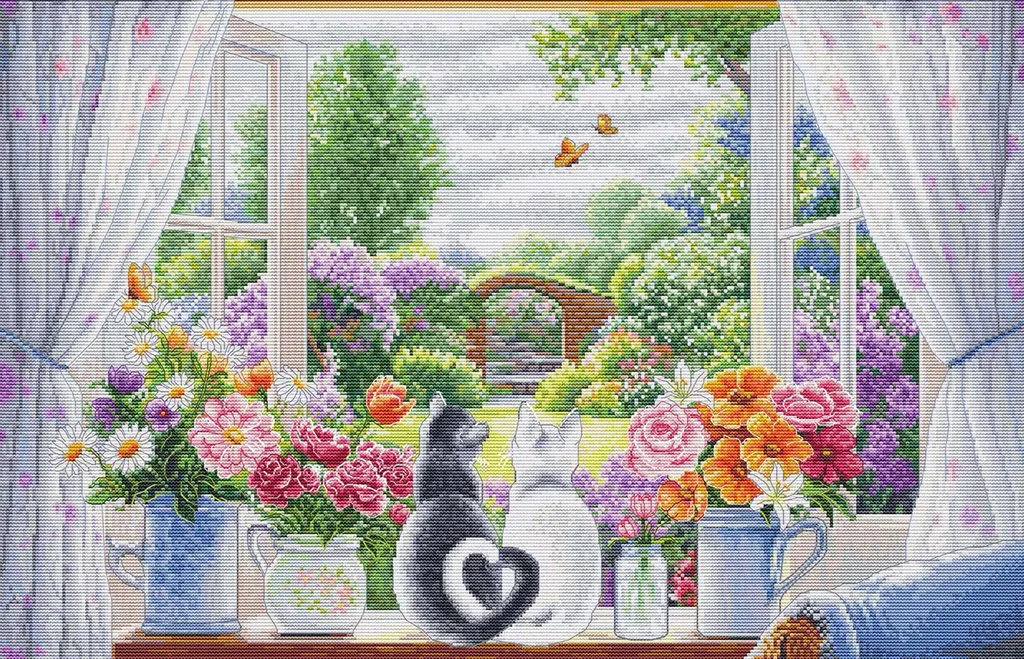 Kit Broderie Point de Croix Luca-S La Fenêtre des Rêves 49x32cm