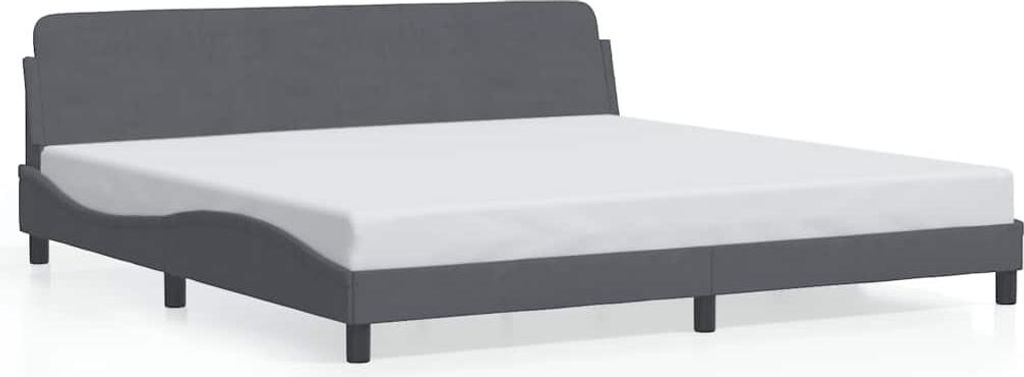 Rám postele "Dover" tmavě šedý 200x200 cm sametový Obrázek produktu 