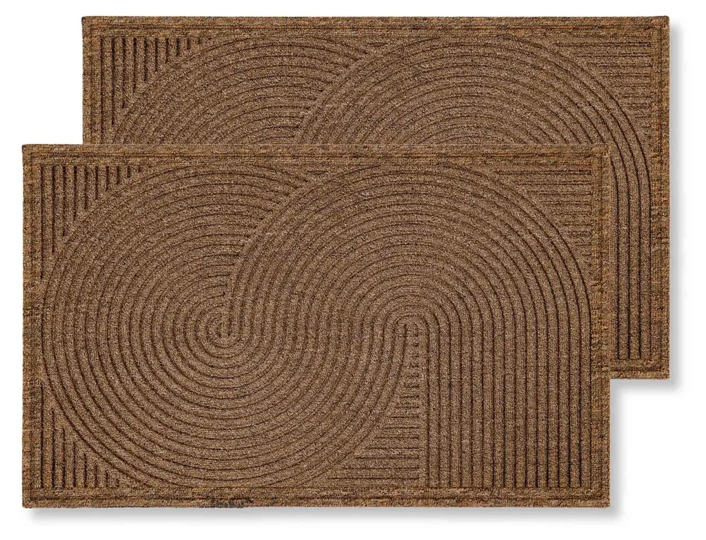 Tapis de sol antidérapant Astra Marron 45x75 cm Lot de 2 anti-saleté