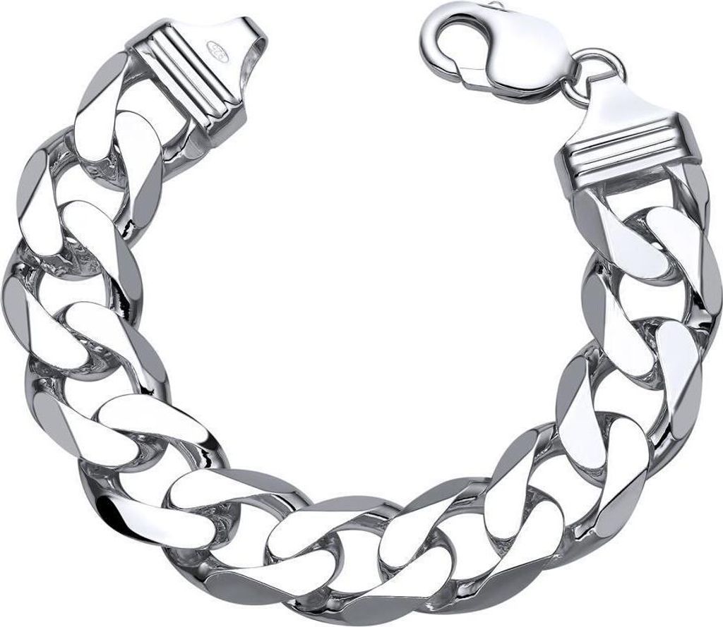 925 Silber Panzerarmband 23cm für Herren 15mm PA0150 von JEWLIX