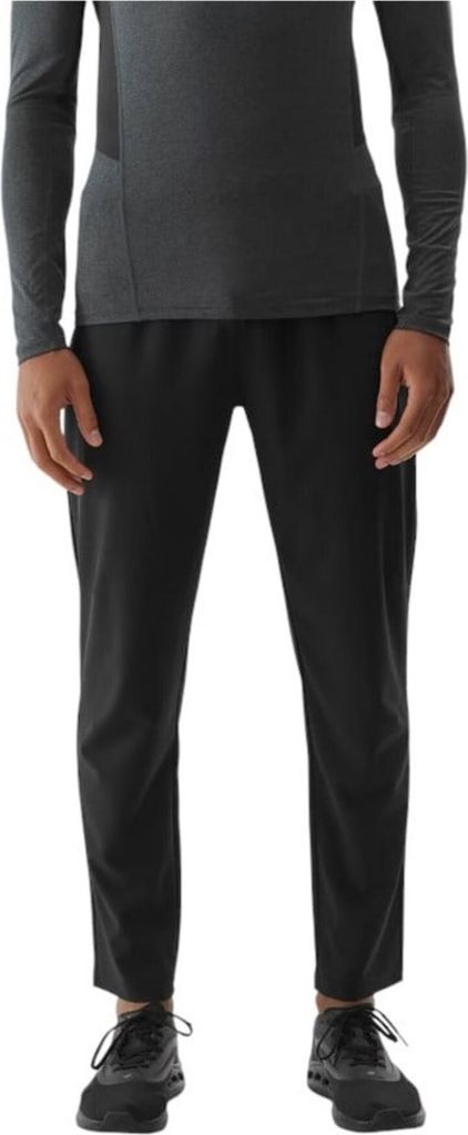 4F Herren lange Sporthose für Turnen, Farbe Schwarz, einfarbig