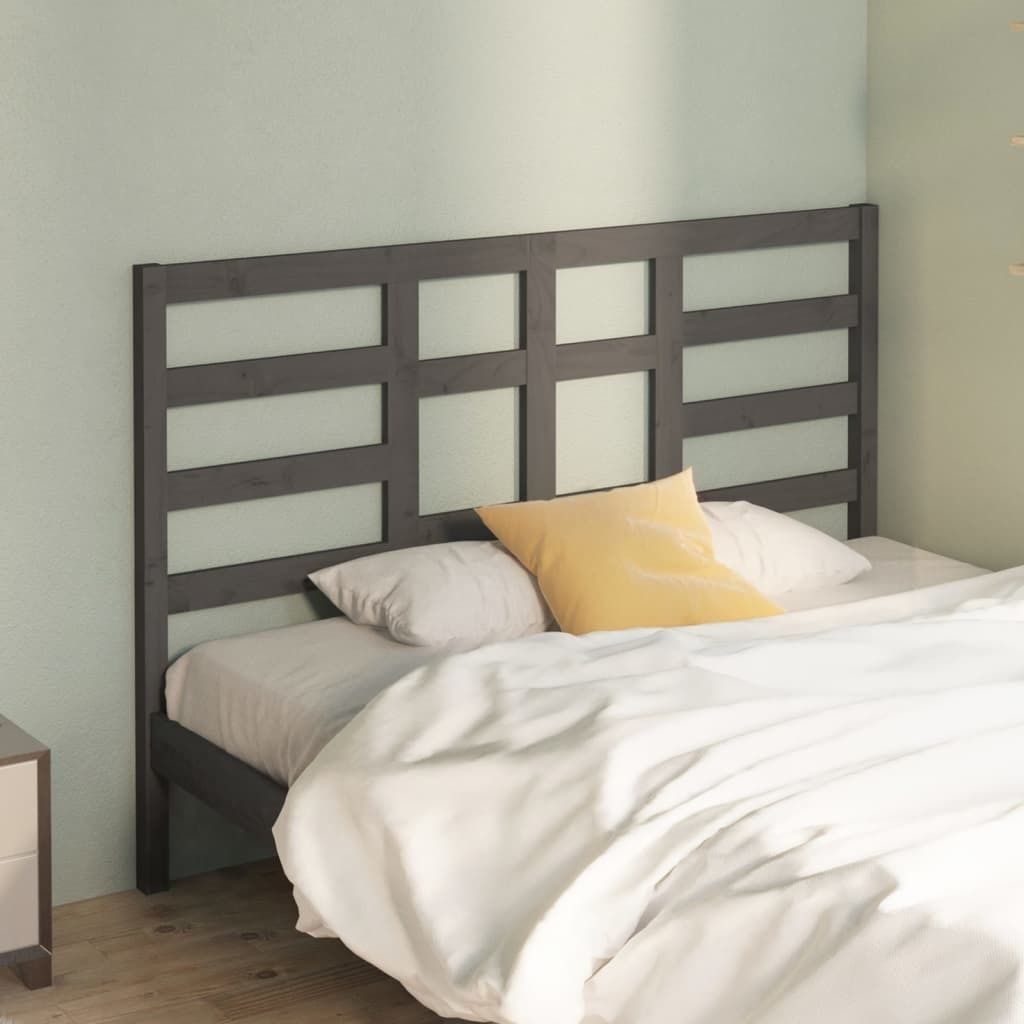 "Rabatt" Bettkopfteil modern - Kopfteil für Bett - Grau 146x4x104 cm Massivholz Kiefer - Kopfteile CC21542