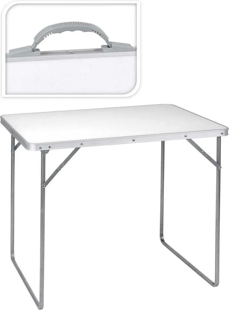 Table de camping pliable Redcliffs en métal blanc 80x60x69 cm - 9