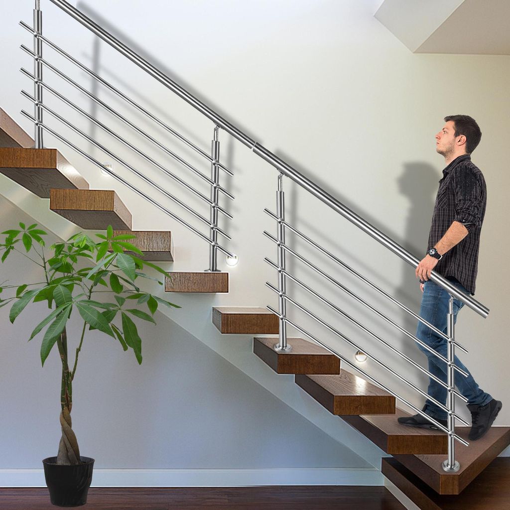 YZNAHRE Edelstahl Treppengeländer 180cm Handlauf Geländer Produktbild 