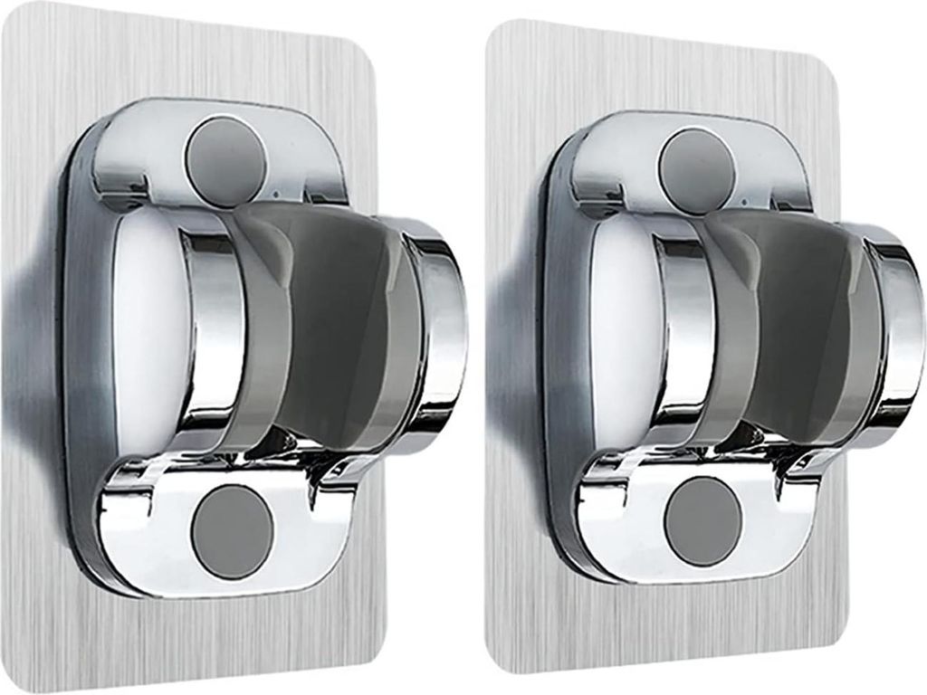 Starker Selbstklebender Wasserdichter Handheld Duschhalter - Große Wandmontage - Wohnmobil und Kinder Dusche - Silber