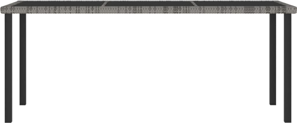vidaXL Garten-Esstisch Grau 180x70x73 cm Poly Rattan Produktbild 