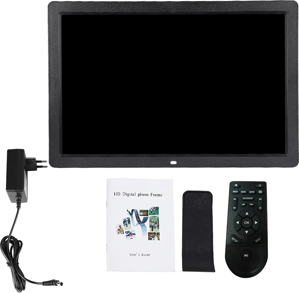 Cadre photo numérique 17 pouces 1440x900 HD avec télécommande sans fil