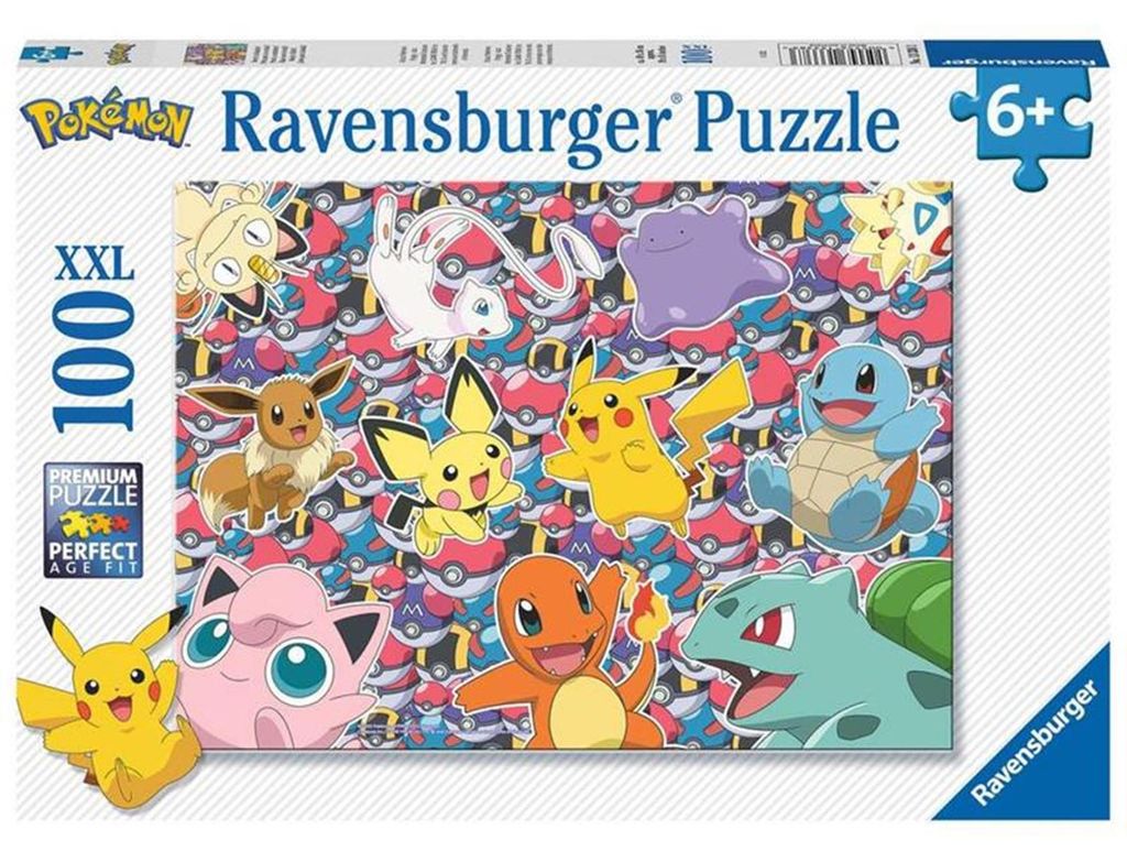 Ravensburger Kinderpuzzle 13338 - Bereit zu kämpfen! - 100 Teile XXL Pokémon Puzzle für Kinder ab 6 Jahren