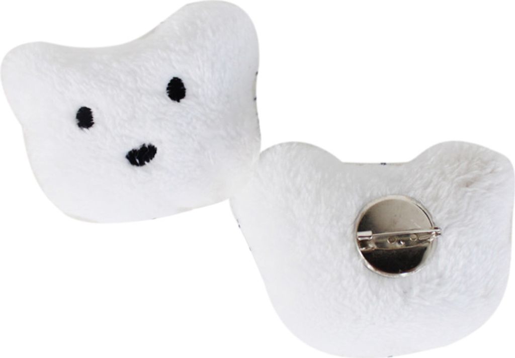 Schöne Kaninchen Bär Plüsch Puppe Brosche Pin Tasche Dekoration Jacke Revers Zubehör-Weißer kleiner Bär