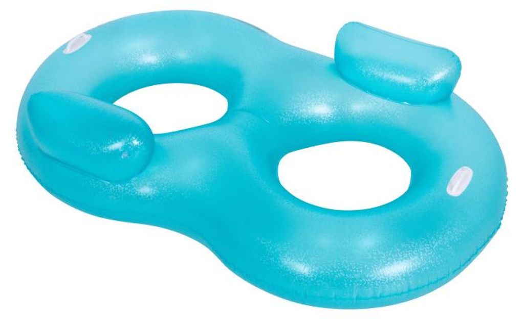 SunClub 33061 Doppeltes aufblasbares Schwimmring für den Pool, 170 x 103 x 40 cm, blau
