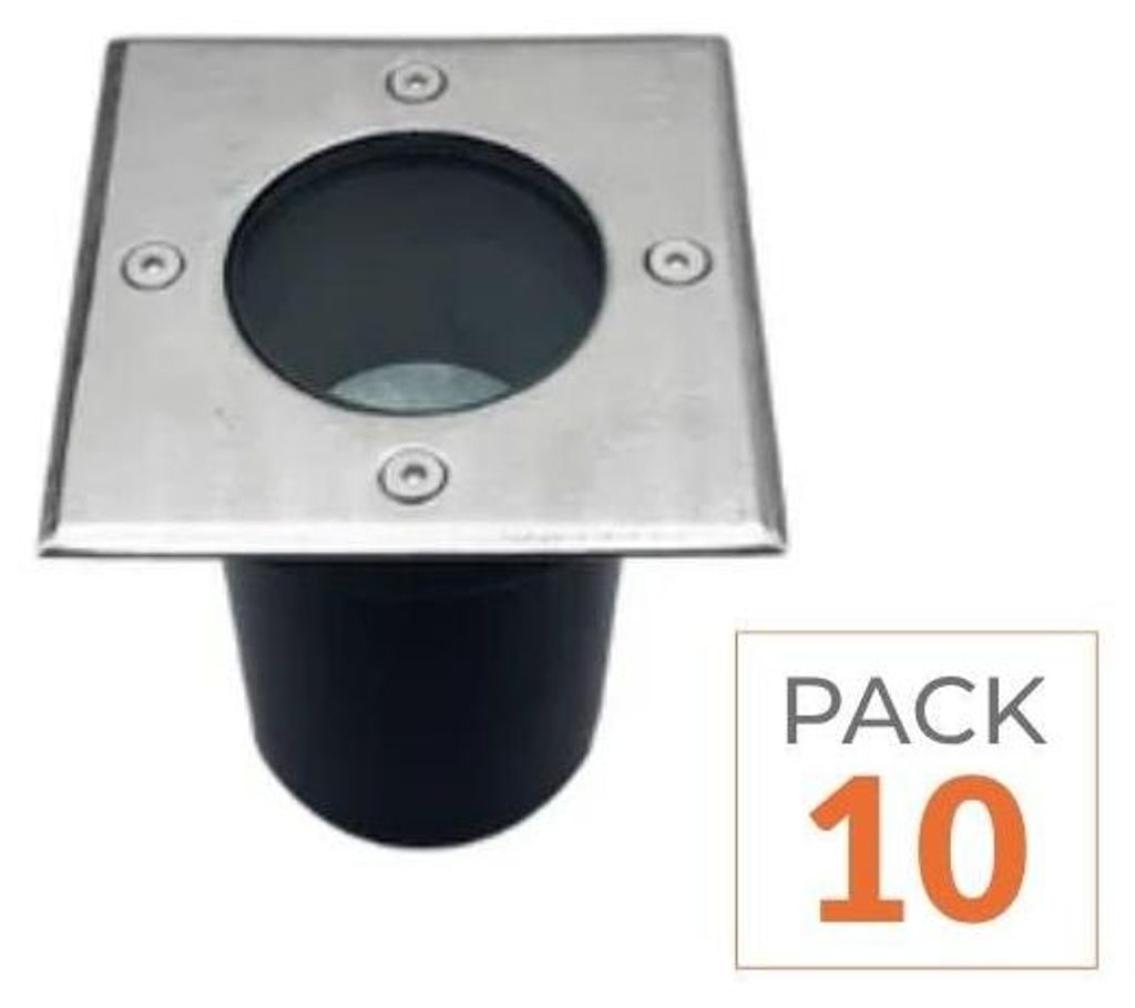 10er-Pack – Quadratischer LED-Einbaustrahler für den Außenbereich für GU10-Lampen