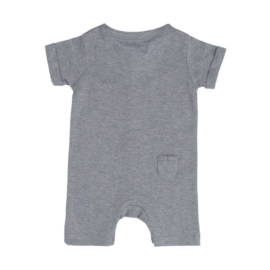Baby's Only Strampler kurzer Ärmeln Melange - Grau - 50 - 100% Baumwolle