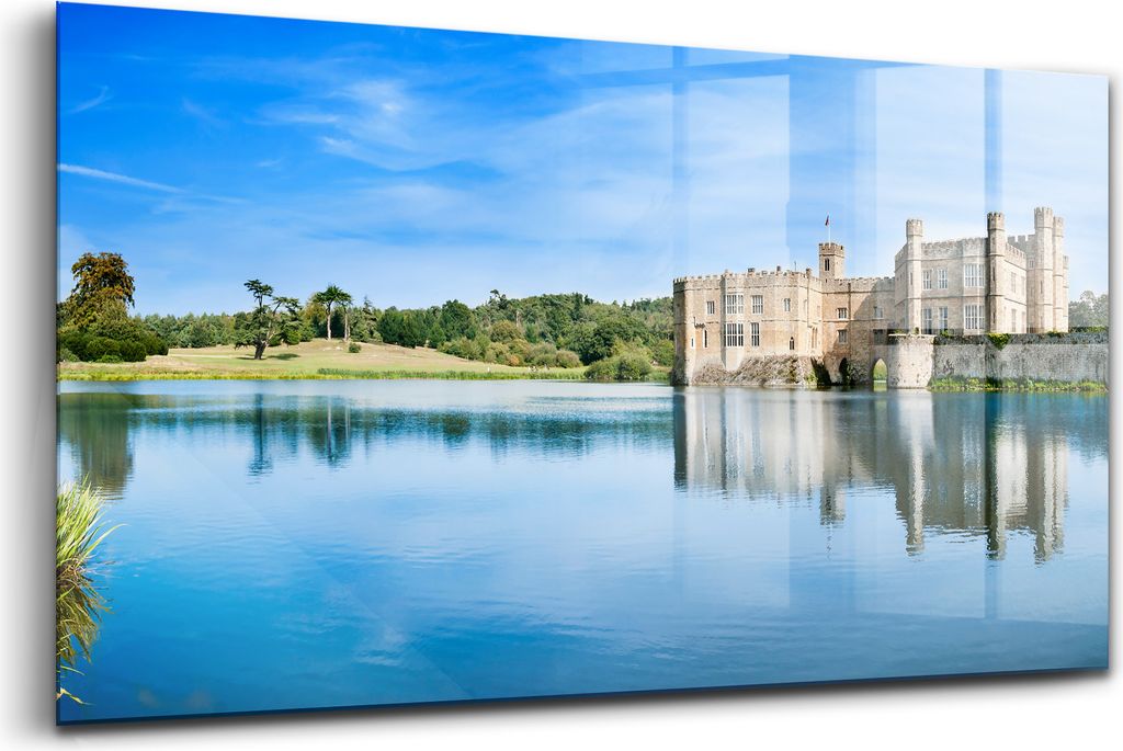 120x60 - Wandmalerei auf Glas- Wanddekoration aus Glas - Schloss Leeds England