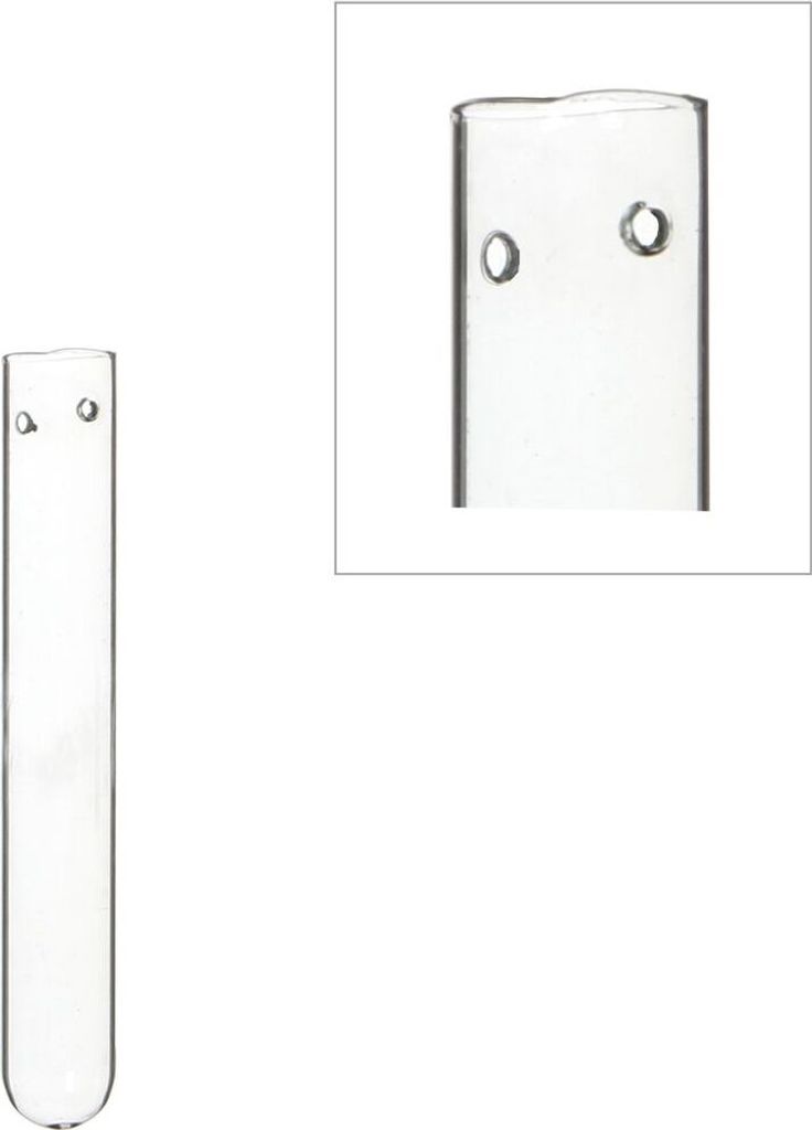 Reagenzgläser mit Loch, Packung mit 12 Stück, in 3 Größen erhältlich | Glasröhrchen, Größe:h.15 cm Ø1.5 cm