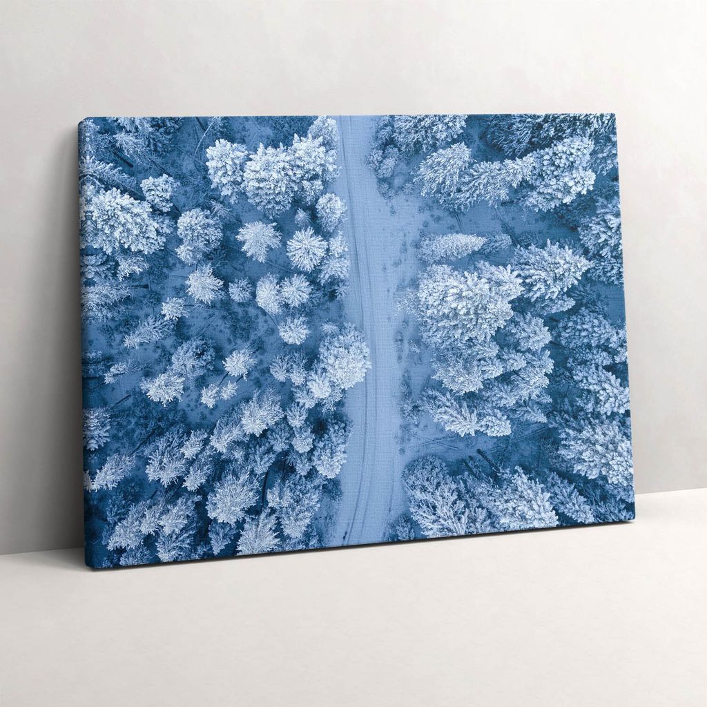 Wald aus der Vogelperspektive. Drohne – Leinwandbild Wandbild – 80x60 cm – Leinwandbilder – Wandbilder – Schlafzimmer – Flur