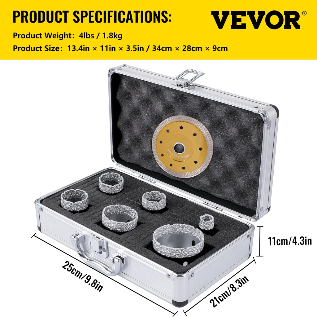 VEVOR 6 Pezzi Seghe a Tazza Diamantate: Il Miglior Prezzo/Qualità - 7